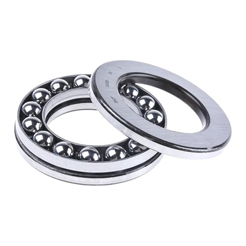 Thrust Ball Bearing - Stainless Steel, Standard Size, Silver Color | 1-Year Warranty, Grease Lubrication for Industrial Applications