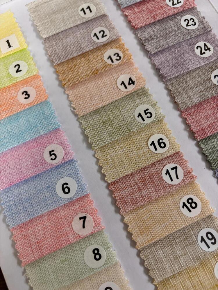 Kiya Linen Cotton Fabric - Color: Multi Colours
