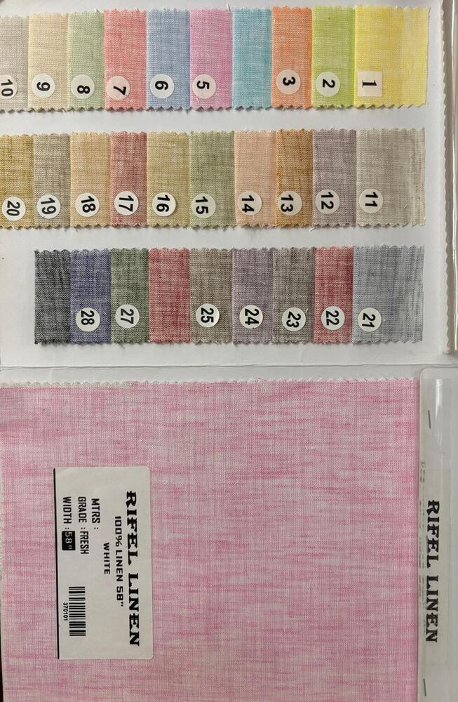 Kiya Linen Cotton Fabric - Color: Multi Colours