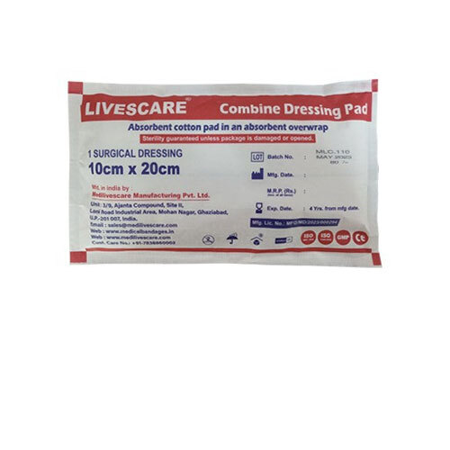 Combine Dressing Pad - Soft Cotton , Absorbent Material For Enhanced Comfort And Protection