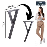 Dining Table Legs, Y- Shaped Vintage Steel Table Legs, Office Table Legs