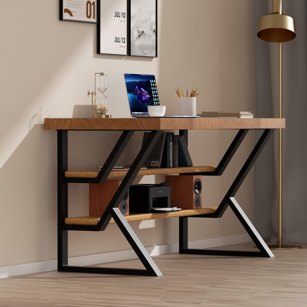 Table Legs 30 inch x 24 inch, K-Shaped Desk Legs, Heavy Duty Metal Legs