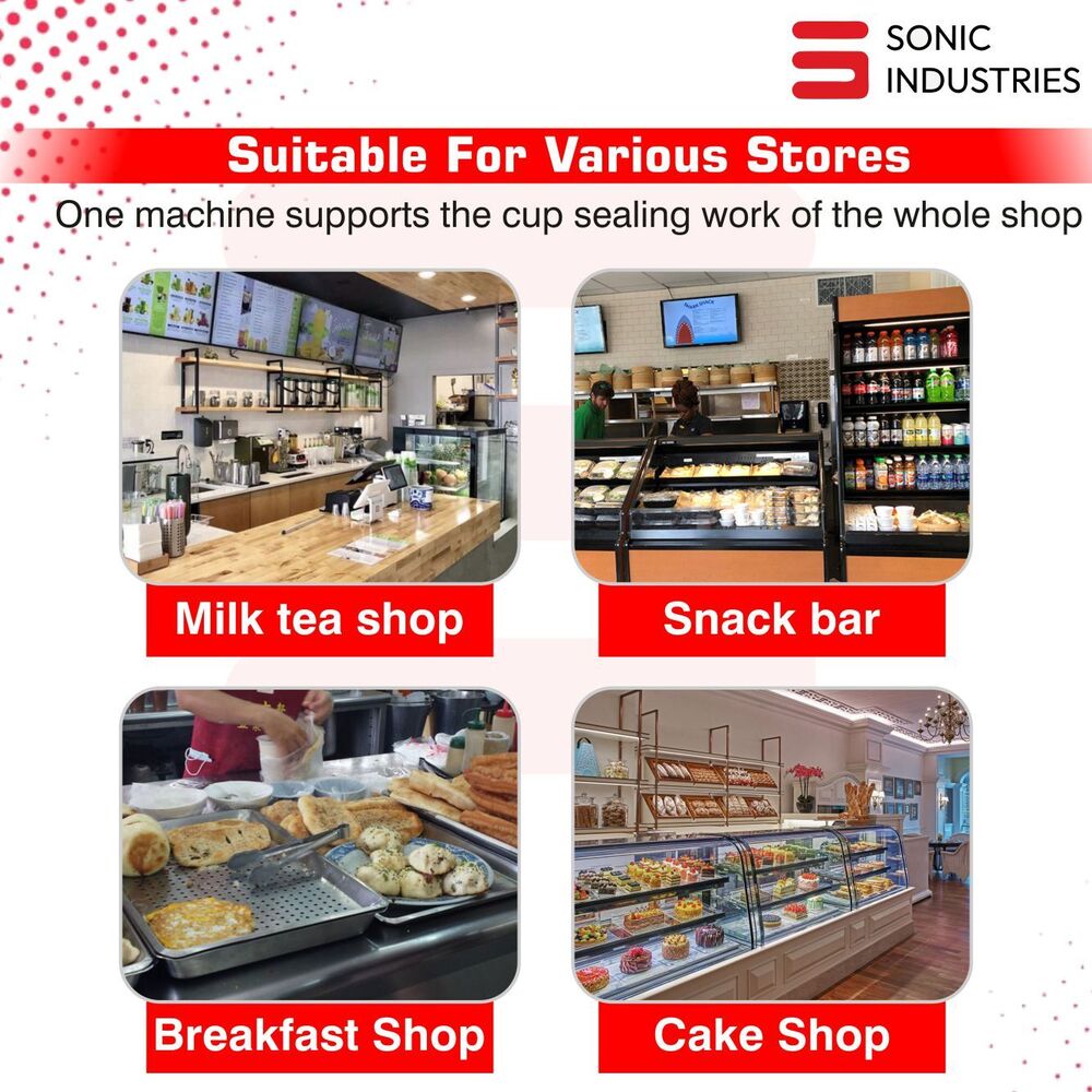 Sonic Industries Plastic Cup Sealer Manual Plastic Cup Sealer Cup Sealing - Dimension (L*w*h): 20.5*25*42.5  Centimeter (Cm)