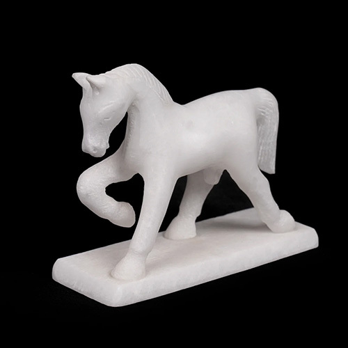 Marble Table Running Horse Statues