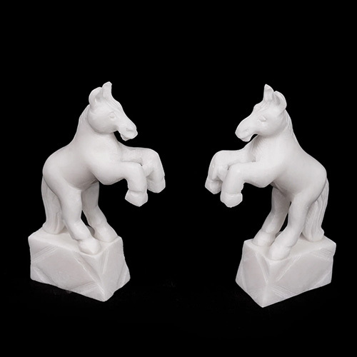 Marble Table Standing Horse Statues