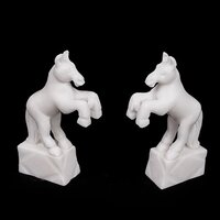 Marble Table Standing Horse Statues