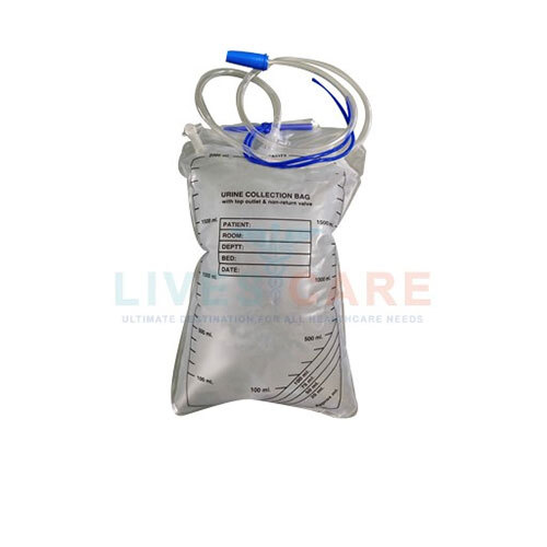 Urine Bag With Top Outlet - White, Portable And New | Ideal For Clinic And Hospital Use