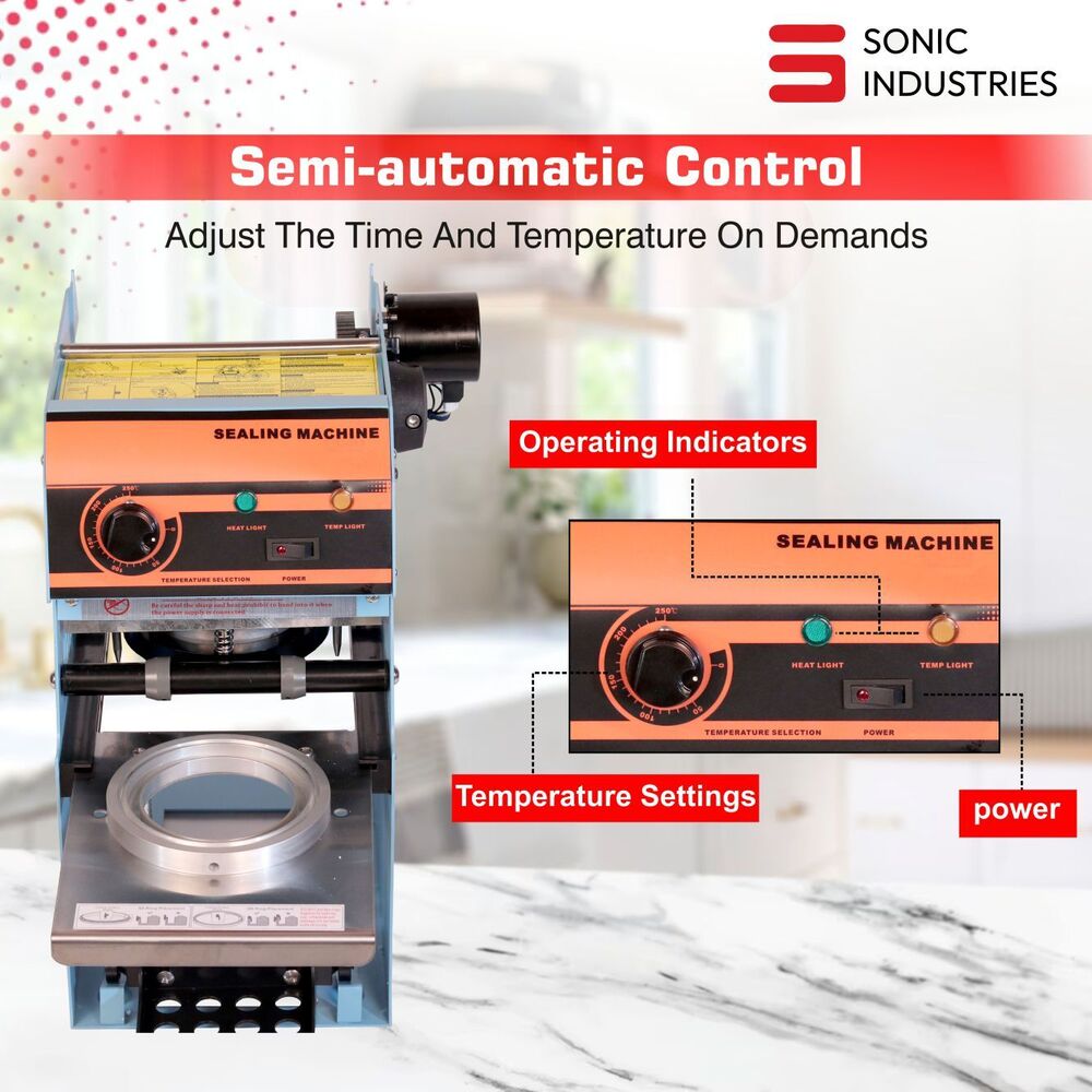 "Sonic Industries Semi-automatic Cup Sealer - 70mm 90mm And 95mm Plastic Cups" - Automation Grade: Semi Automatic