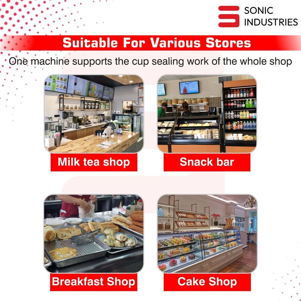 "Sonic Industries Semi-automatic Cup Sealer - 70mm 90mm And 95mm Plastic Cups" - Automation Grade: Semi Automatic