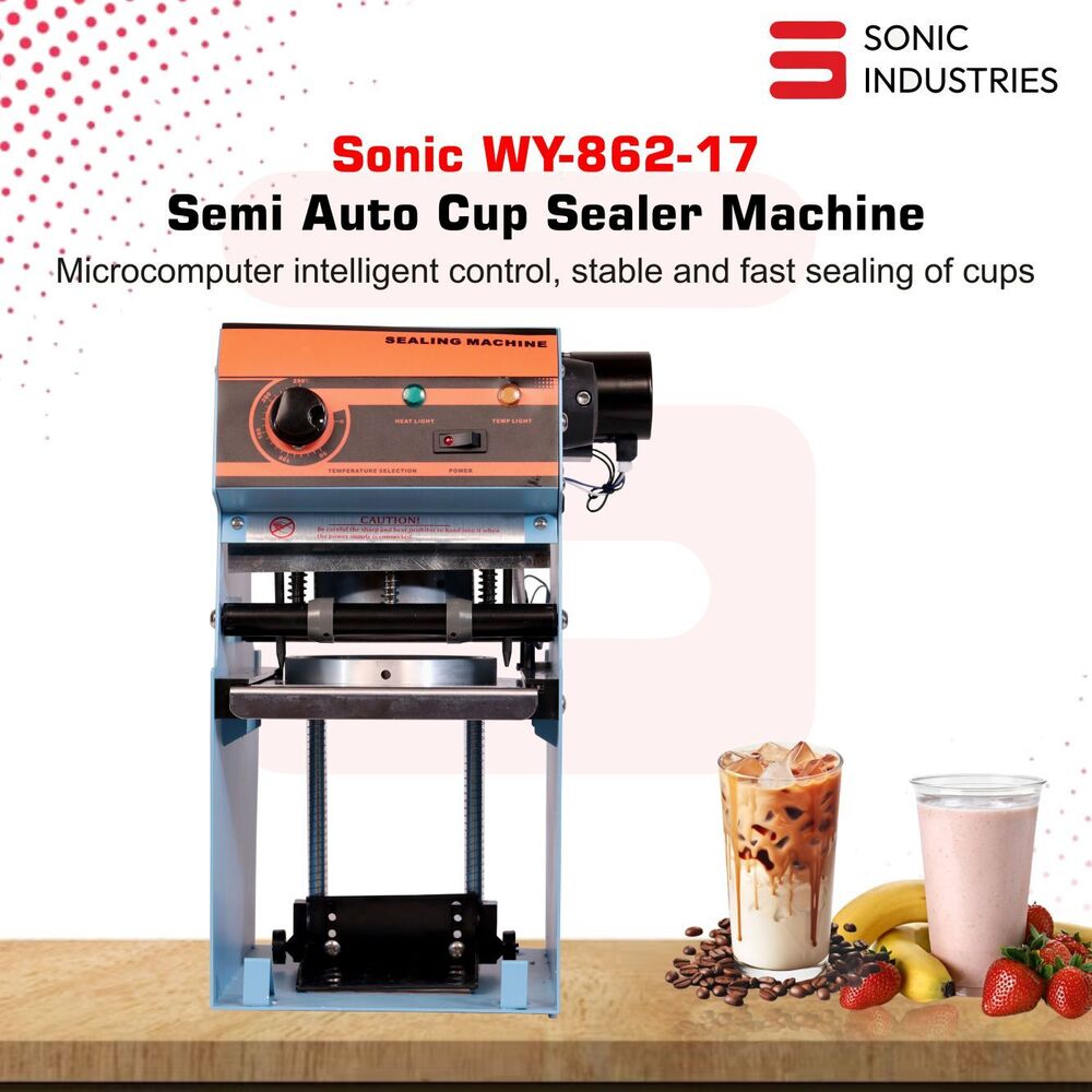 "Sonic Industries Semi-automatic Cup Sealer - 70mm 90mm And 95mm Plastic Cups" - Automation Grade: Semi Automatic