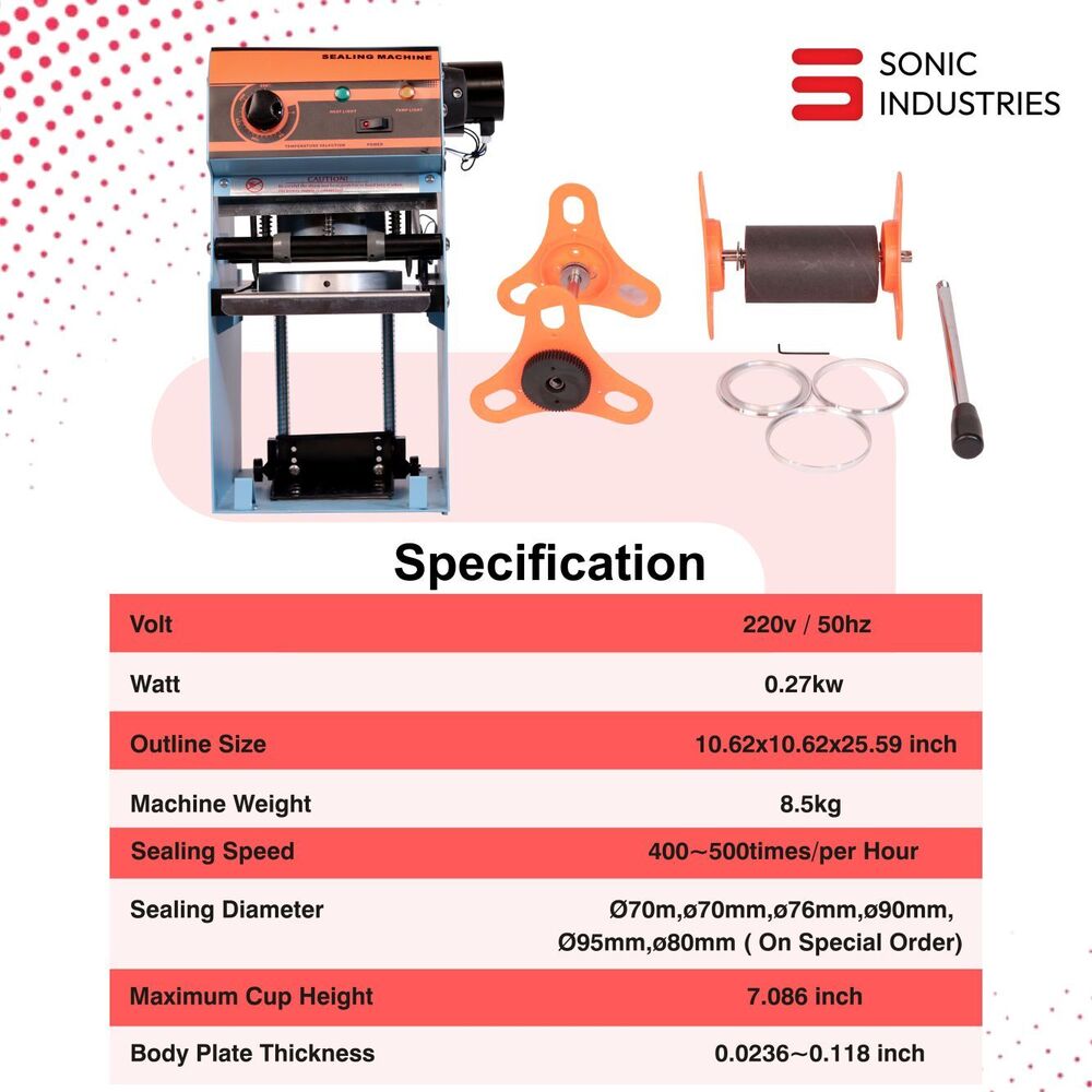 "Sonic Industries Semi-automatic Cup Sealer - 70mm 90mm And 95mm Plastic Cups" - Automation Grade: Semi Automatic