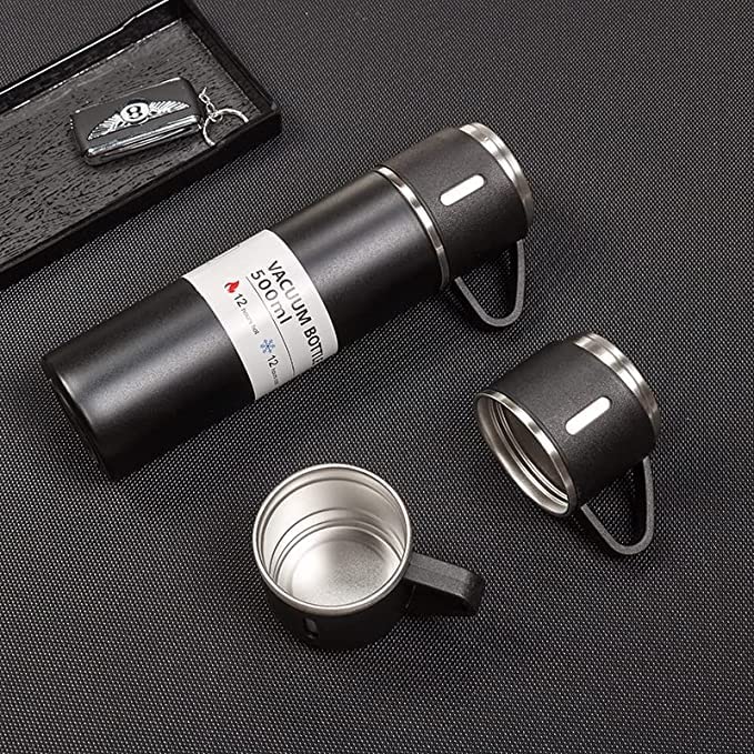 Vacuum Flask Set With 3 Cups