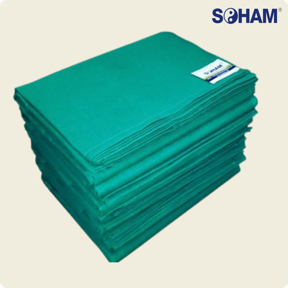 Pr-1001-cotton Hospital Vat Dyed Bedsheets - Single Size 90x60 Inch, Vat Green Color, 180 Gsm, Soft Combed Cotton, Easy Care, Hypoallergenic