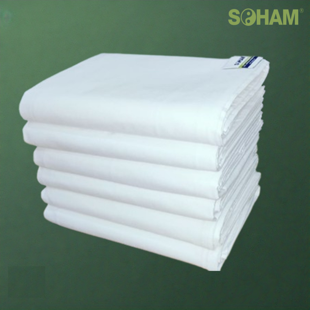 Pr-1002-soham Cotton Bedsheet - 90x60 Inch, White Plain Design | Soft, Breathable, Durable For Hospitals And Hotels