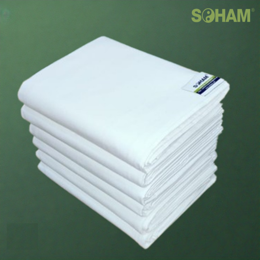 Pr-1002-soham Cotton Bedsheet - 90x60 Inch, White Plain Design | Soft, Breathable, Durable For Hospitals And Hotels