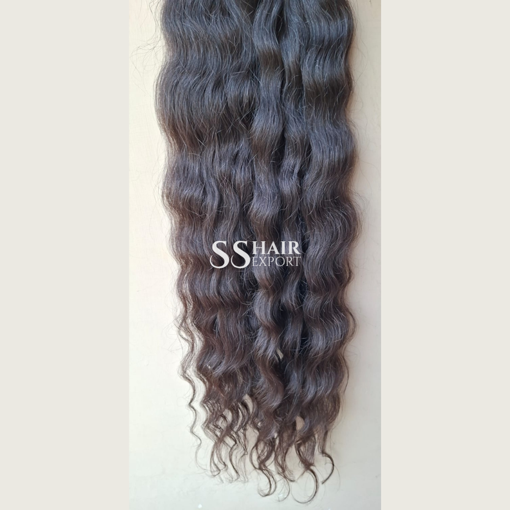 Curly Human Hair Extension Weft Bundles Supplier of Raw Natural Brown