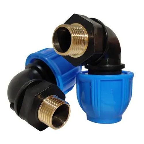 Pp Compression Pp Brass Male Thraded Elbow - Color: Blue