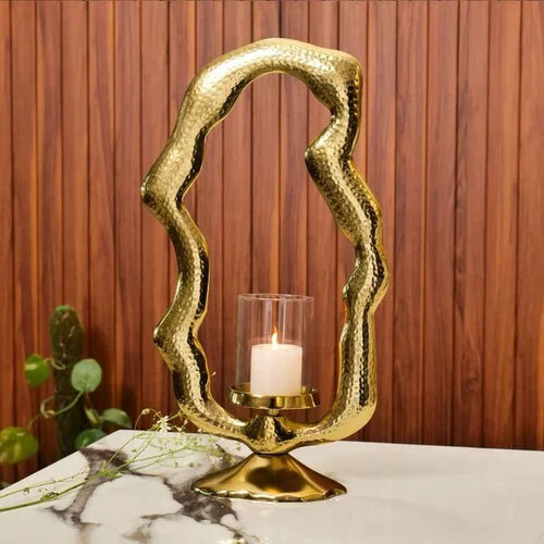 Zigzag Candle Holder Metal Candle Stand (Large) - Application: Home