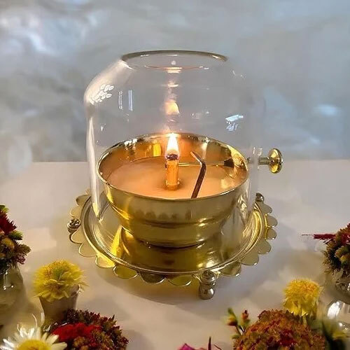 Akhand Jyot Diya With Wick Lifting Screw Lever - Application: Home