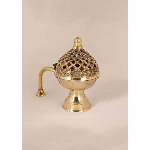 Gold Toned Incense Burner Brass Pooja Essential