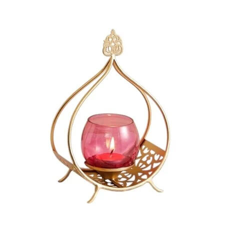 Iron And Glass Votive Candle Holder With Frame - Application: Decoration