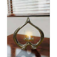 Silver Heart Aluminum Candle Holder - 41l X 6w X 41h Centimeters | Polished Silver Finish, Ideal For Tea Light Candles, Elegant Home Decor Accent