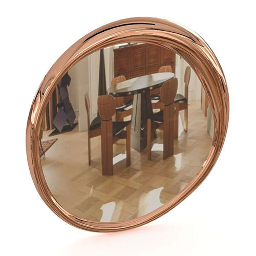 Classic Wane Moon Rose Gold Mirror - Shape: Round