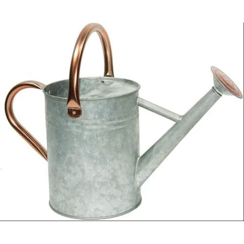 Galvanized Iron Watering Can - Color: Silver