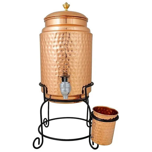 Copper Water Dispenser With Stand And 2 Glasses Copper Water Tank - Feature: Durable