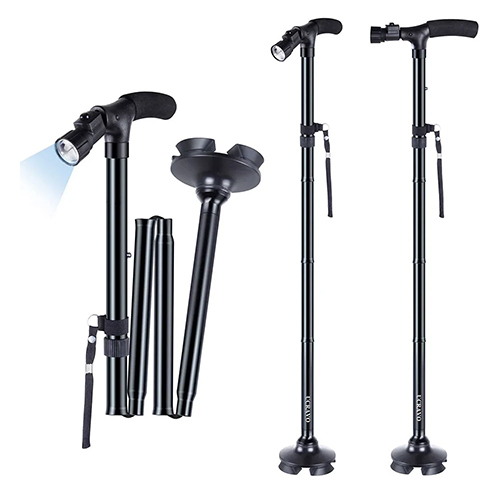 Foldable Walking Stick - Material: Aluminum