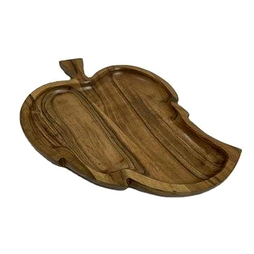 Ri21-02 Wooden Leaf Tray - Color: Brown