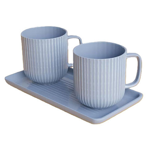 300ml Handcrafted Ceramic coffee mug with tray