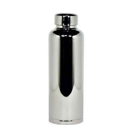 Pure Copper Water Bottle From Inside And Stainless Steel From Outside - Color: Silver