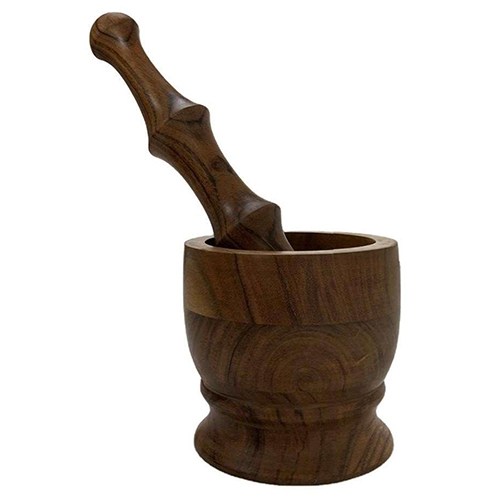 Ri21-27 Acacia Wood  And Pestle - Color: Brown