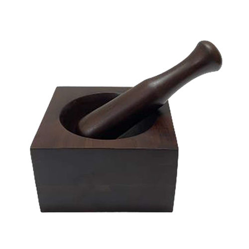 Ri21-28 Acacia Wood Square And Pestle - Color: Brown