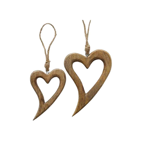 Ri21-H501 Decorative Wooden Heart - Color: Brown