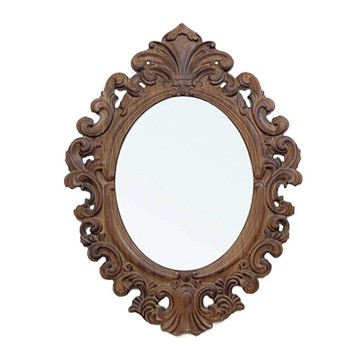 Ri21-206 Mango Wood Wall Mirror - Color: Brown