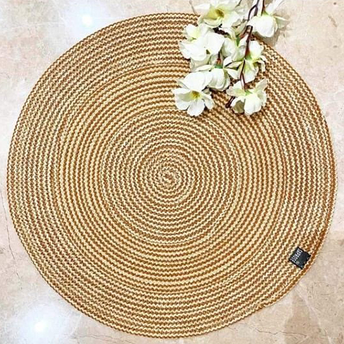 Multipurpose Braided Round Table Mat - Color: Brown