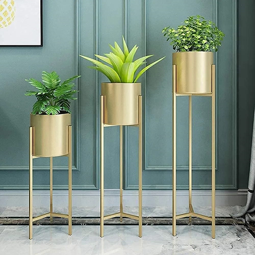 Planter With Stand - Color: Golden