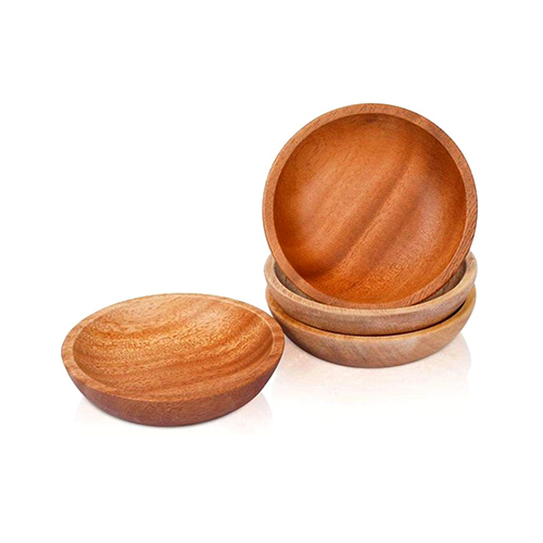 Acacia Wood Sauce Bowl - Color: Brown