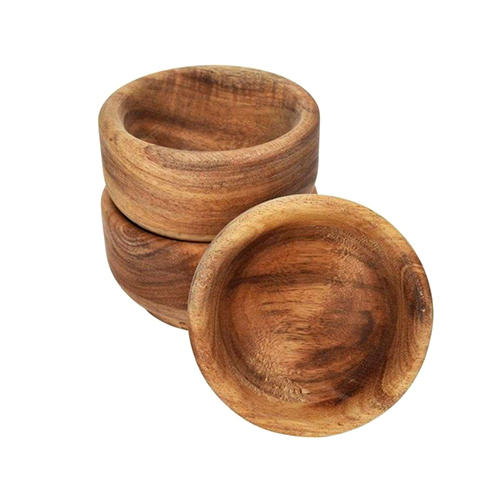 7X7X4 Cm Acacia Wood Sauce Bowl - Color: Brown