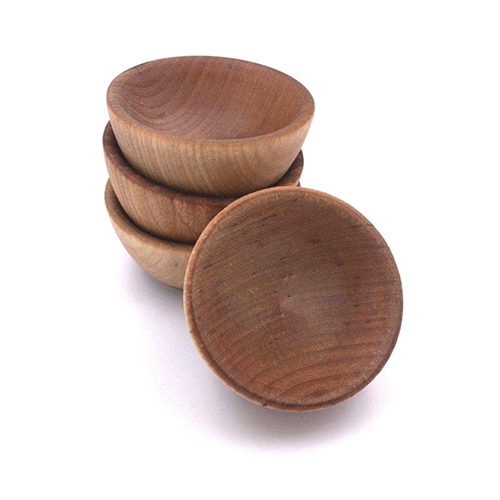 Wooden Round Sauce Bowl - Color: Brown