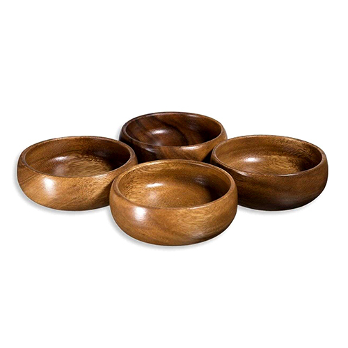 Mango Wood Sauce Bowl - High Quality Wooden Material, Different Sizes Available, Natural Brown Color, Polished Smooth Finish, Ideal for Sauces and Dips