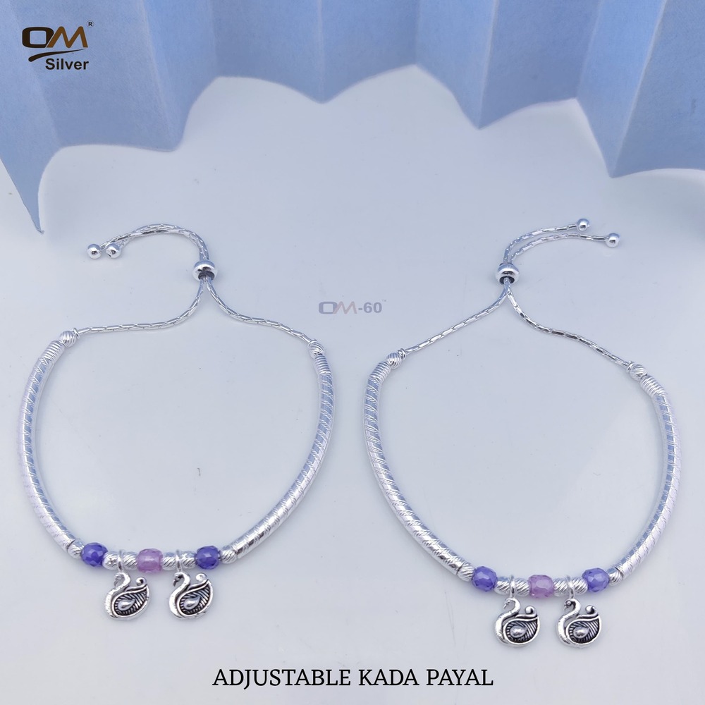 Silver Adjustable Fancy payal