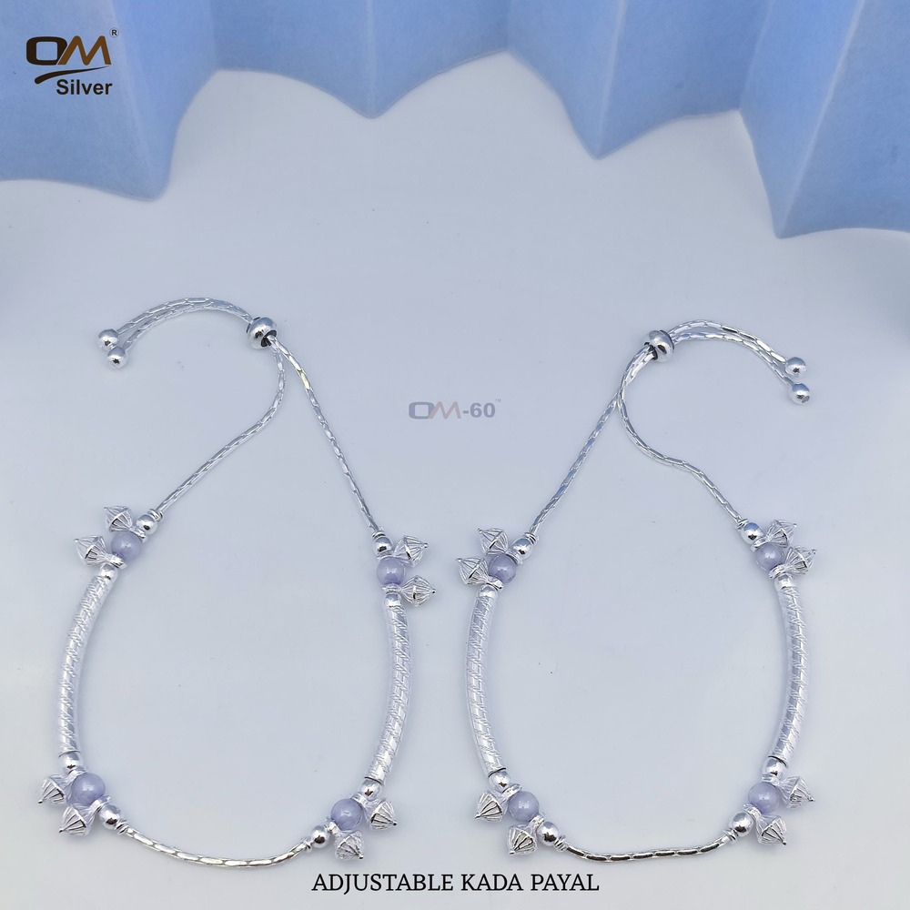 Silver Adjustable Fancy payal