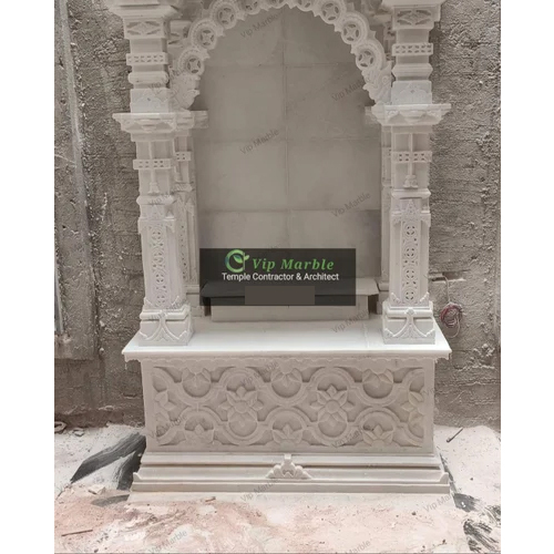 Outdoor White Marble Temple - Pattern: Traditional Carved Pattern