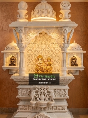 Hand Carved Indoor Marble Temple - Application: Worship