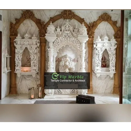 Designed Indoor White Marble Temple - Application: Worship