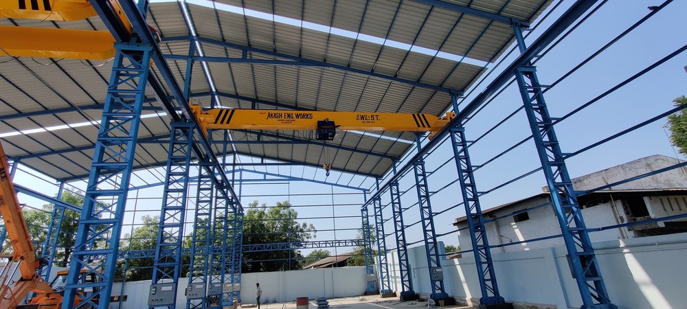 5 Ton Single Girder Eot Cranes - Color: Yellow