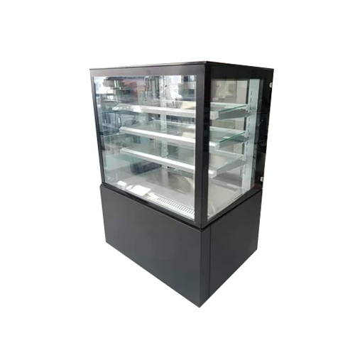 Bakery Display Counter - Stainless Steel and Glass, 4-5 Feet Height, Silver Color, Modern Design with Lighting to Showcase Baked Goods